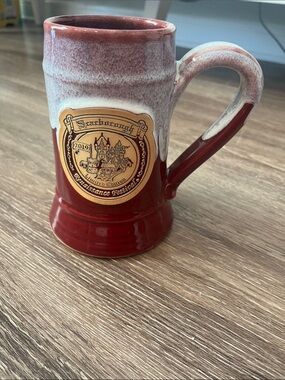Scarborough Renaissance 2019 Festival Ceramic Mug in Red and white drop glaze
